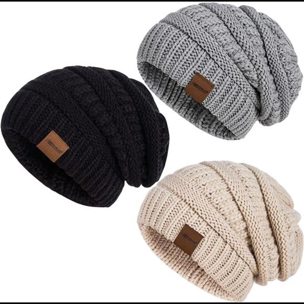 3 Pack Women's Winter Hats Slouchy Beanies Oversized Knit Warm Hats